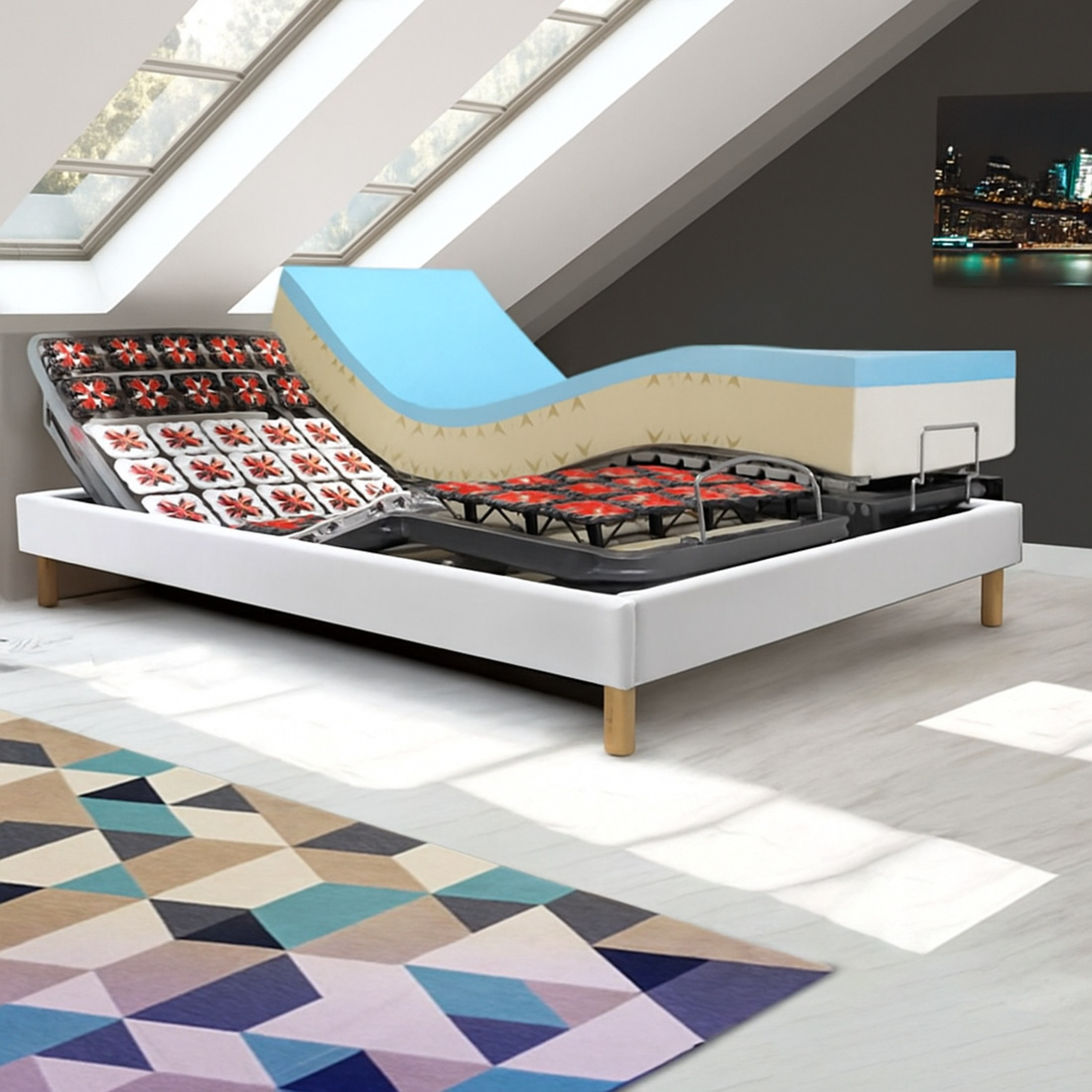 Matelas mémoire de forme, pour lit de relaxation électrique - Collection Relaxation
