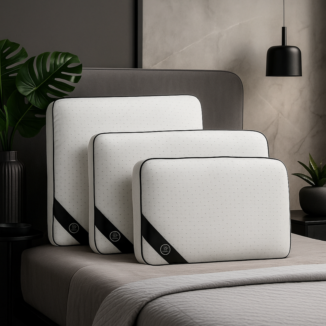 Fantasia Black Pillow: Mikroperforierter Memory-Schaum - Abnehmbarer Bezug