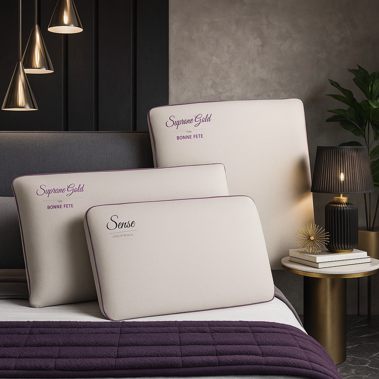 Memory foam pillow, ergonomic, removable cover - Happy Holidays Collection