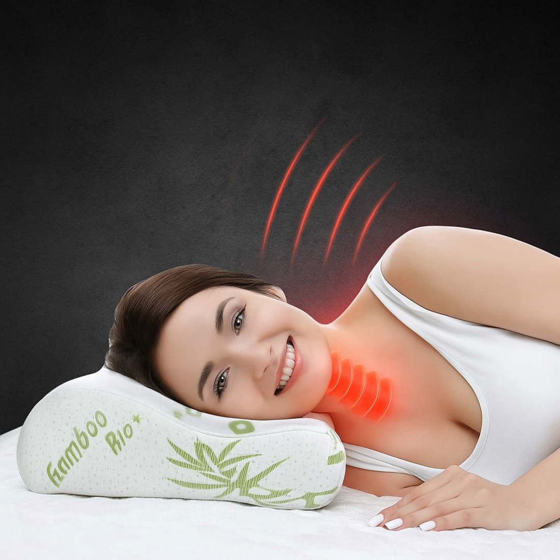 Oreiller mémoire de forme, gel rafraîchissant, bambou, déhoussable - Collection Bio+