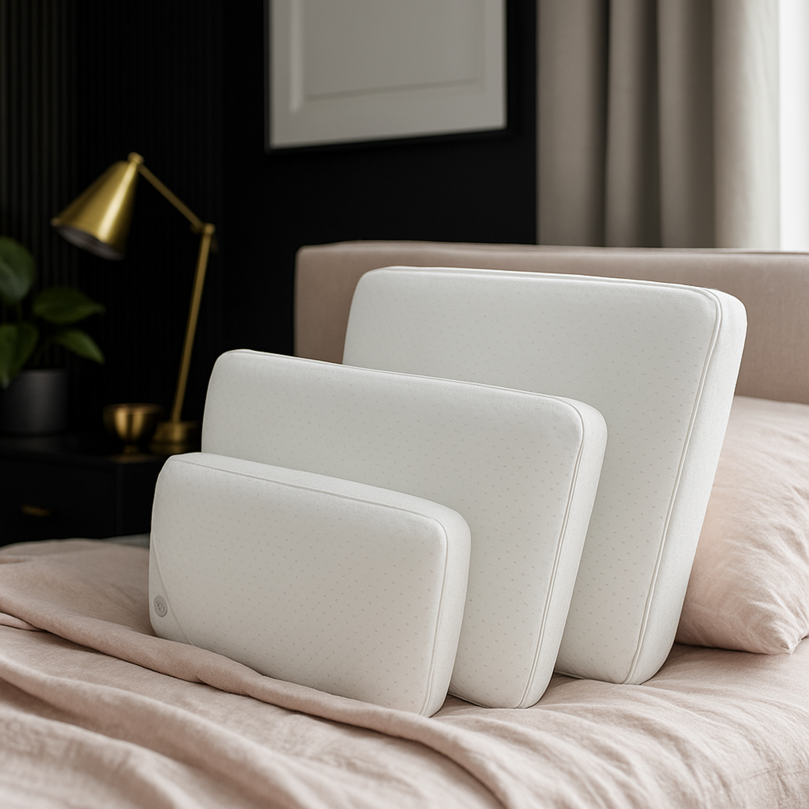 Memory foam pillow, micro-perforated, removable cover - Fantasia White Collection
