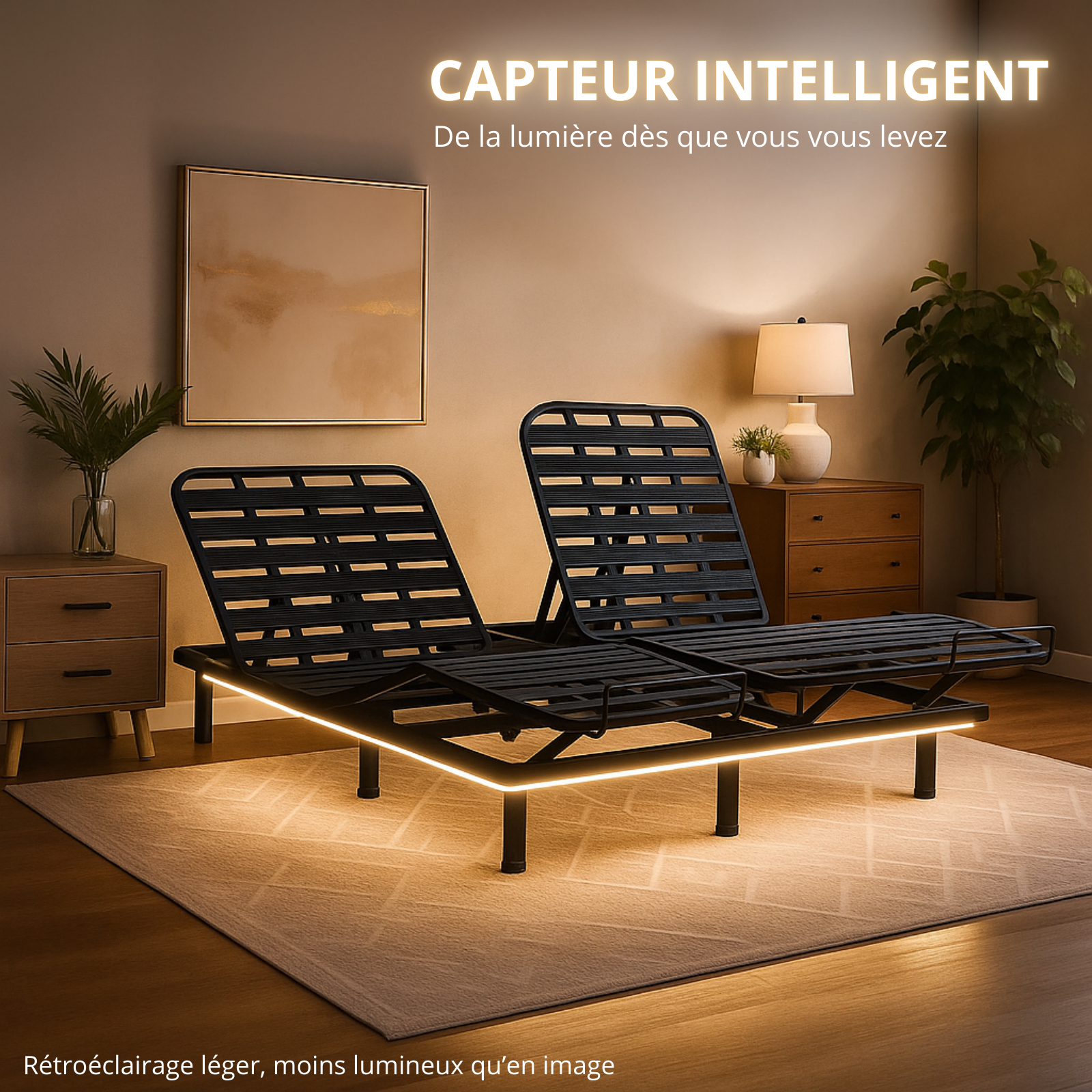 Kit rétroéclairage LED pour sommier et système anti-chute