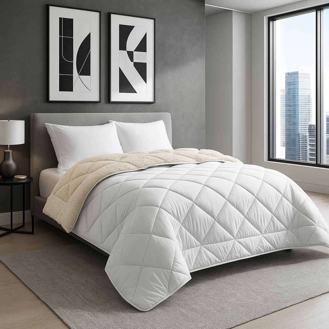 Couette réversible été/hiver, thermorégulatrice - Collection Douceur