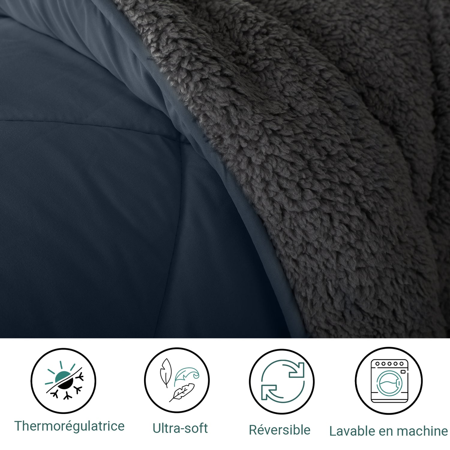 Sherpa-Wolldecke: Wendbar Sommer-Winter