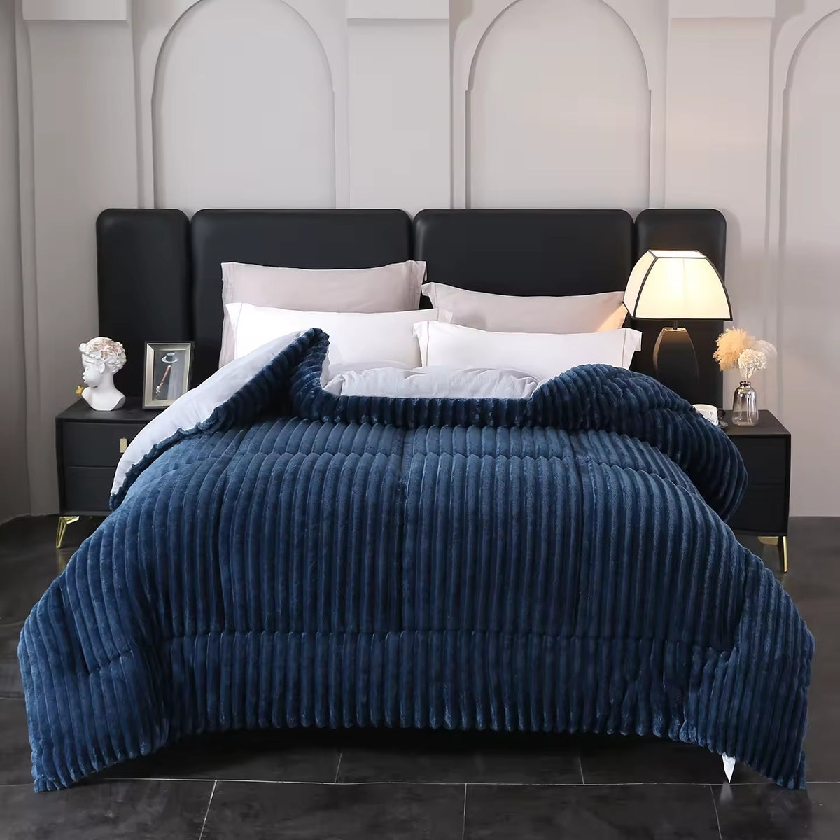 Couette Cocooning Grand Froid Réversible en Velours - Collection Coton Club
