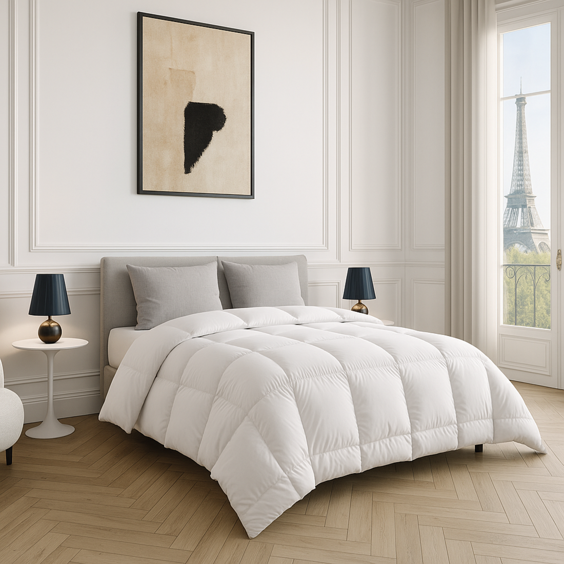 Couette tempérée 50% plumes, 50% duvet - Collection Premium
