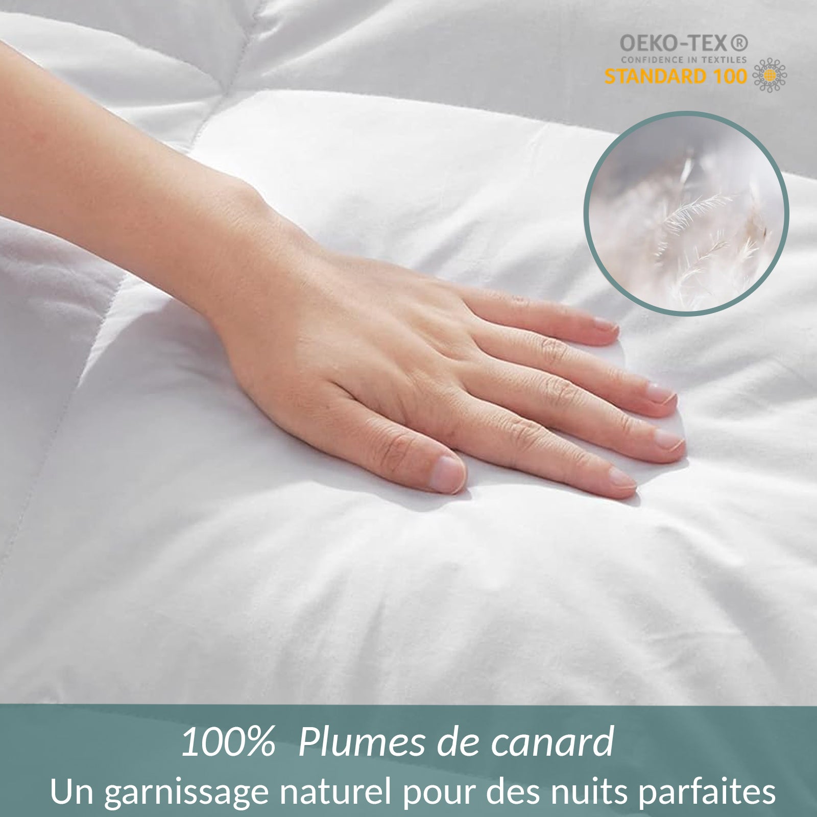 Couette 100% plumes très chaude, qualité 500 g/m² - Collection Luxe Plume