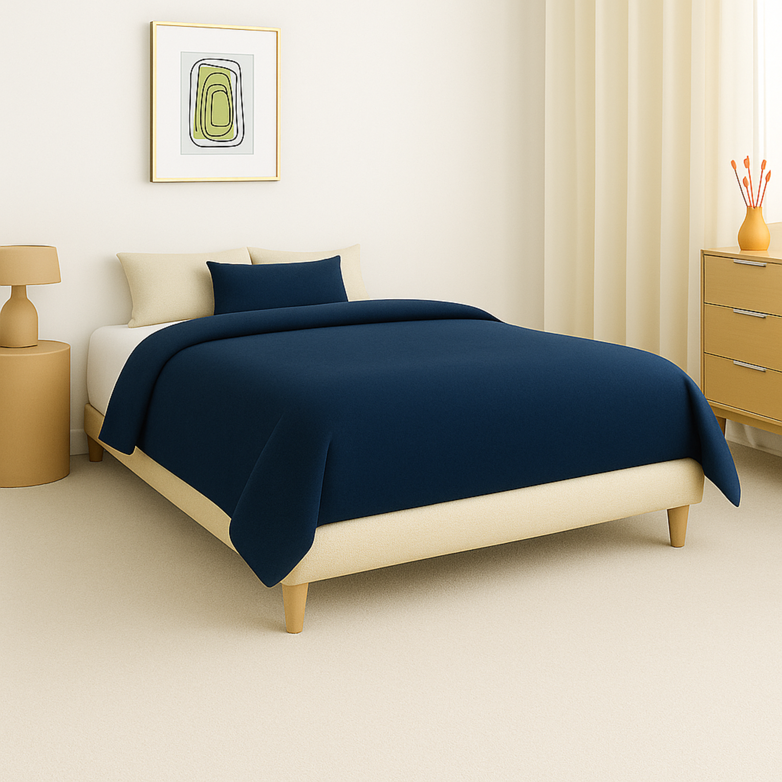 Sommier bouclette Deco : cadre et pieds en bois