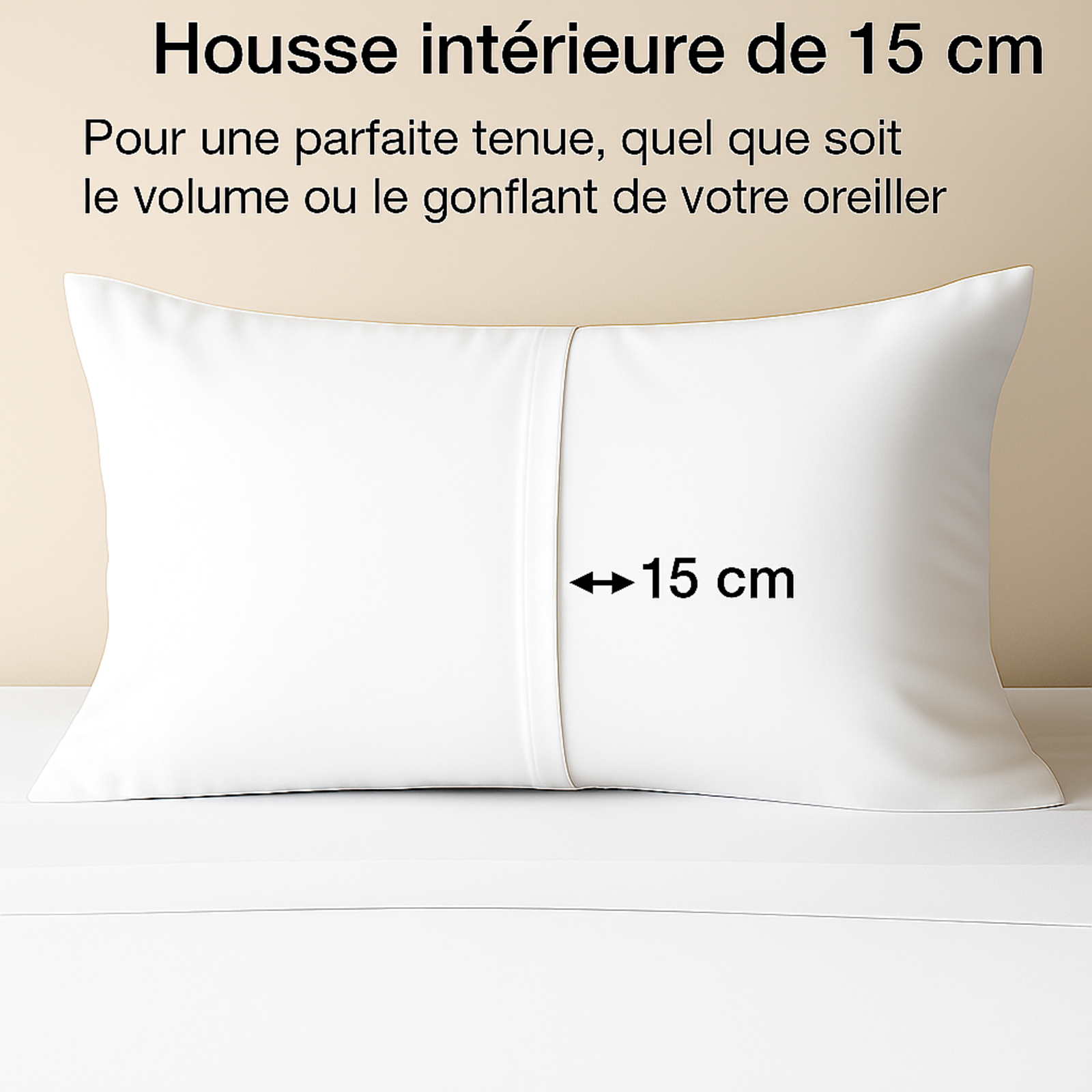 Parure de lit coton blanc, douceur haut de gamme, confort naturel - Collection Coton