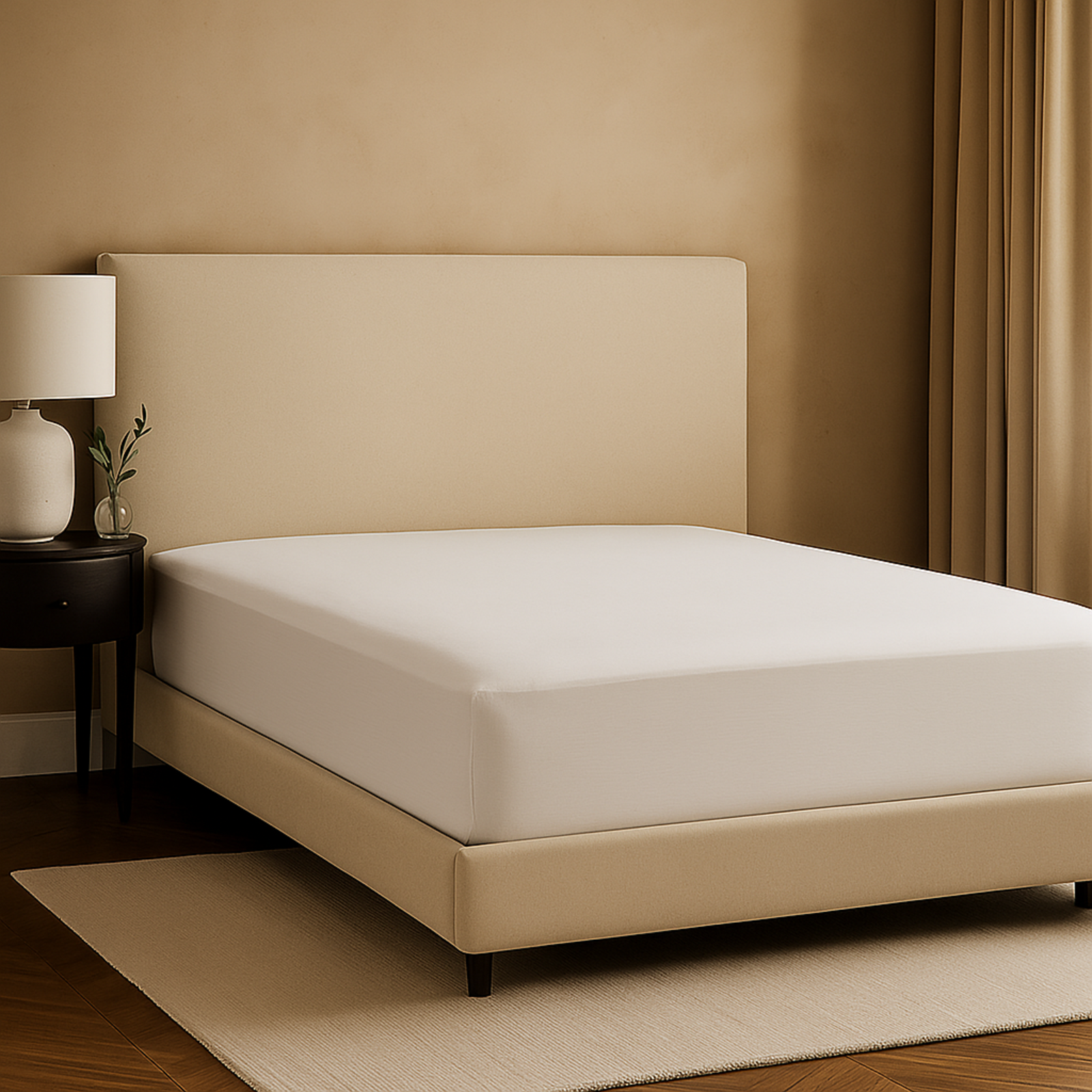 Drap housse en coton confortable et naturel : Blanc