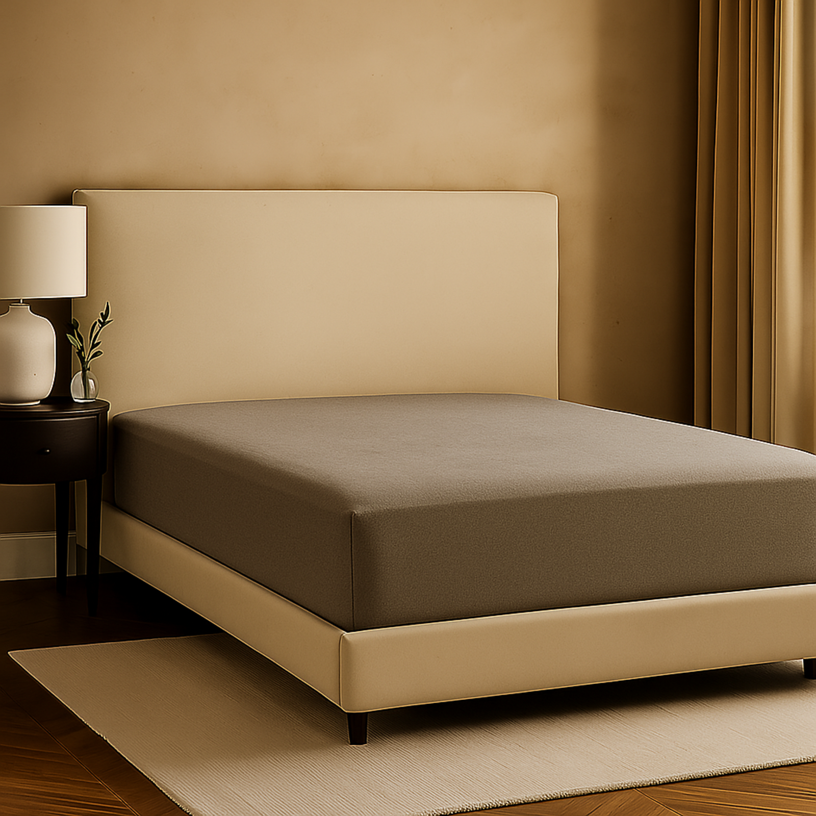 Drap housse unie, doux et respirant : Gris perle