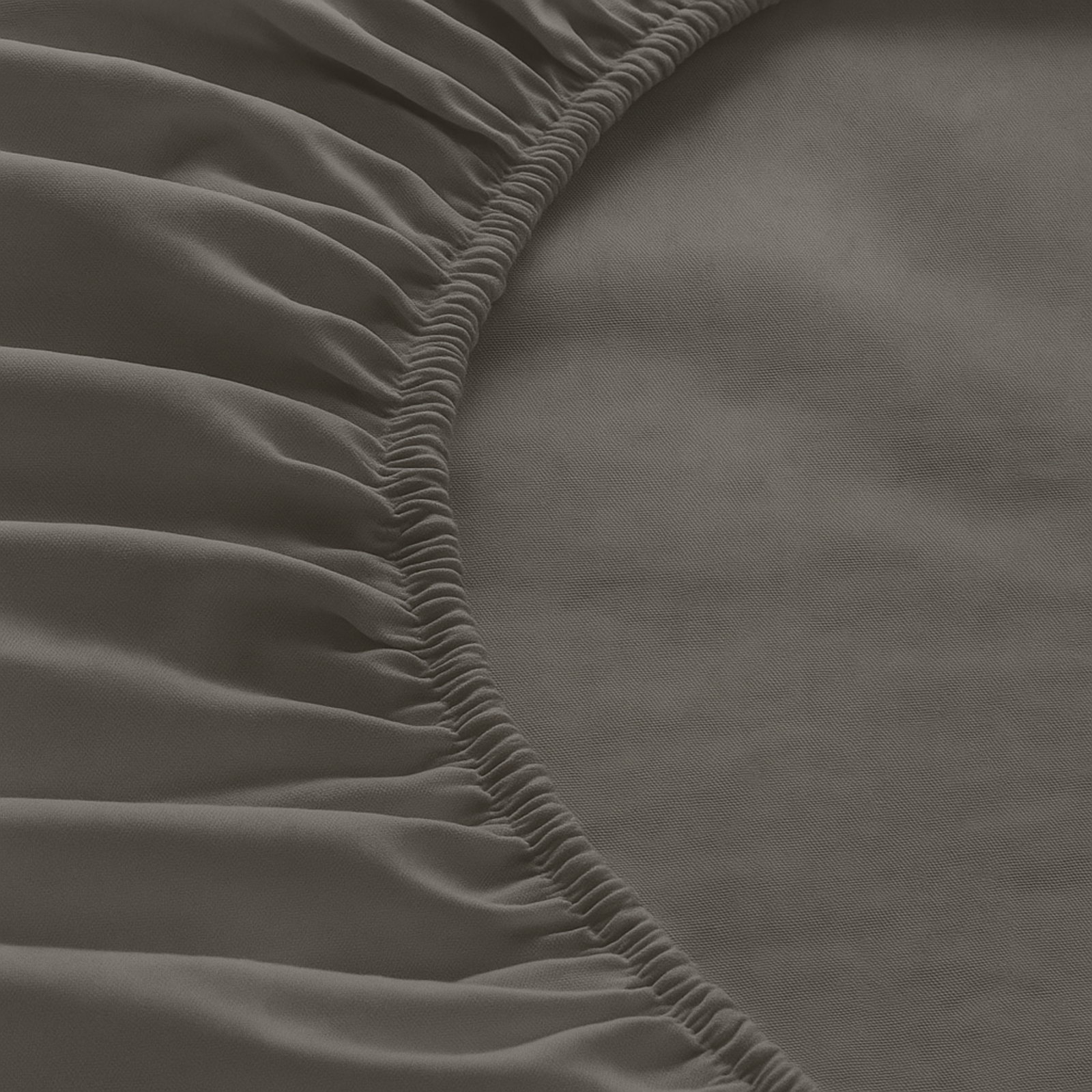 Fitted sheet, elasticated, breathable, dark grey - Solid Collection