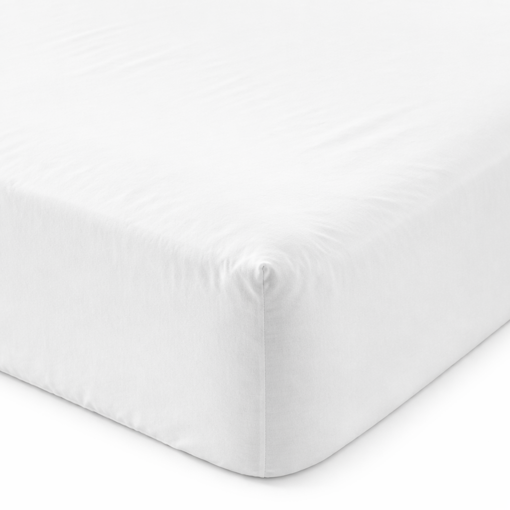 Drap housse élastique, respirant, blanc - Collection Unie