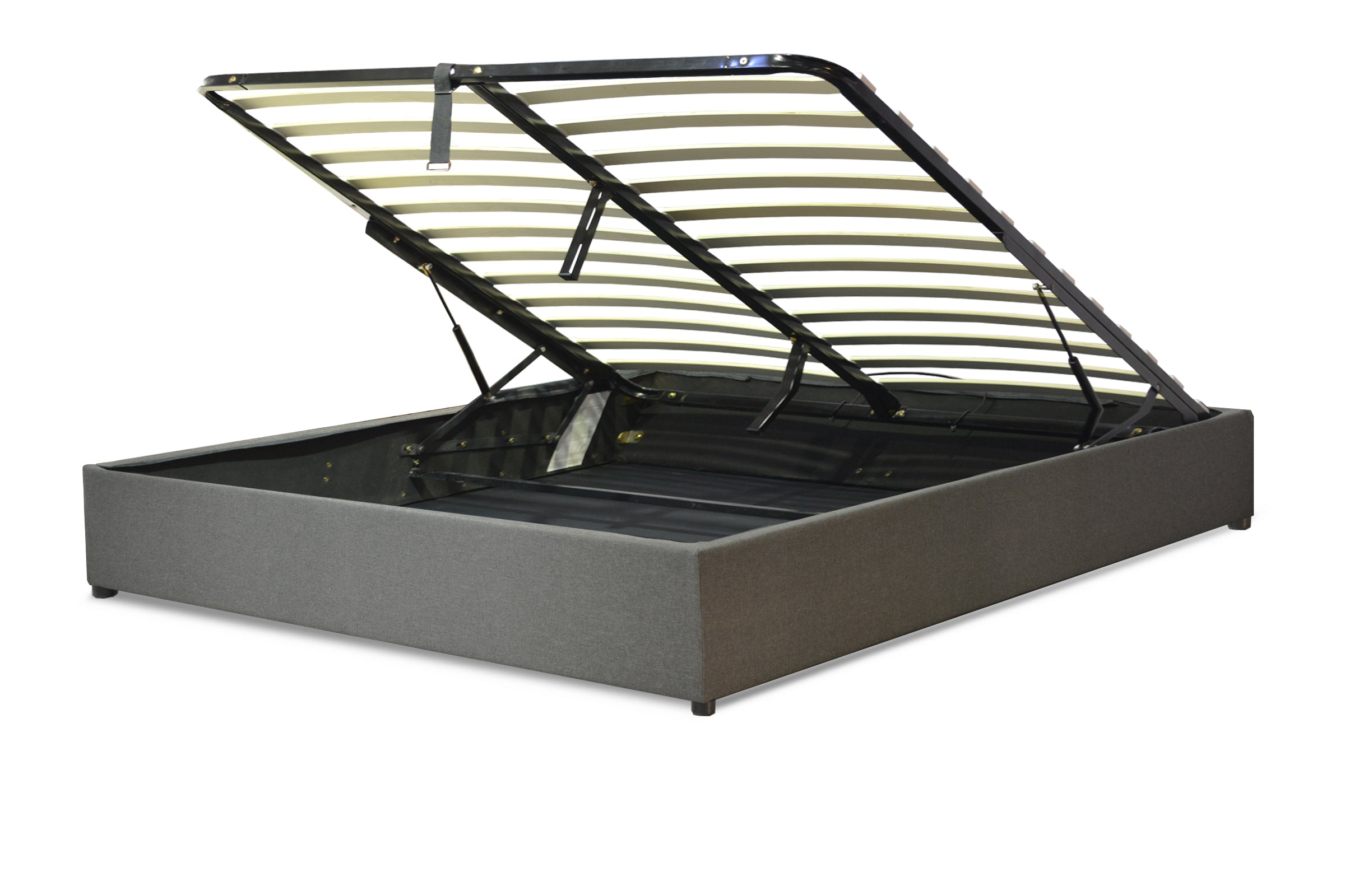 Vegas Bett mit Stauraum: Untergestell aus Kunstleder oder Stoff mit flexiblen Latten