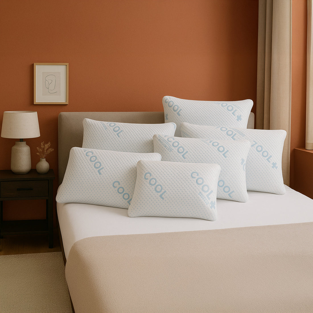 Fantasia Blue Kissen: Mikroperforierter Memory-Schaum - Abnehmbarer Bezug