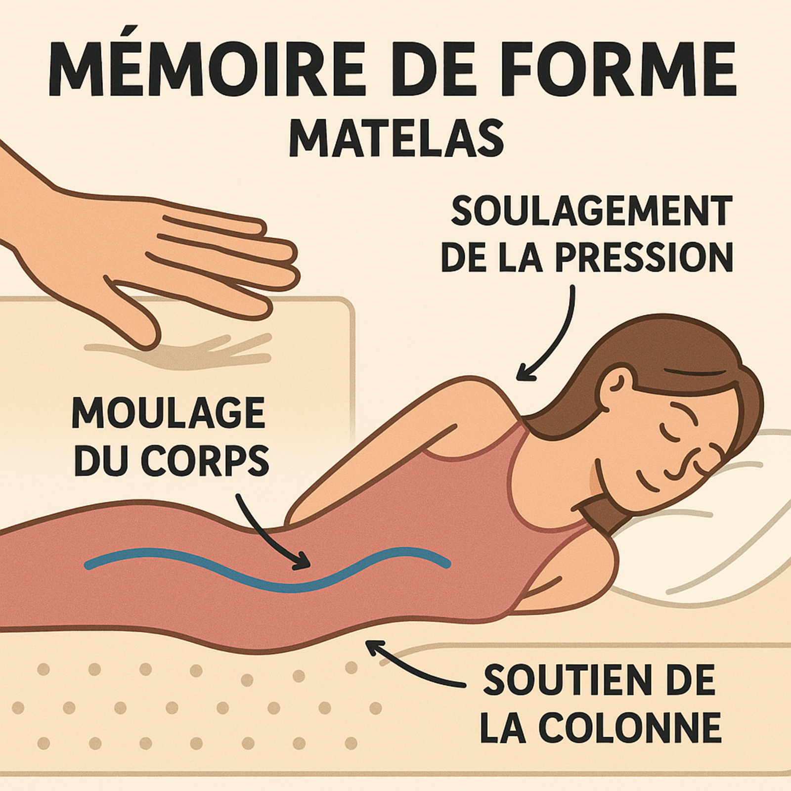 Matelas à mémoire de forme zones ergonomiques - Collection Universel