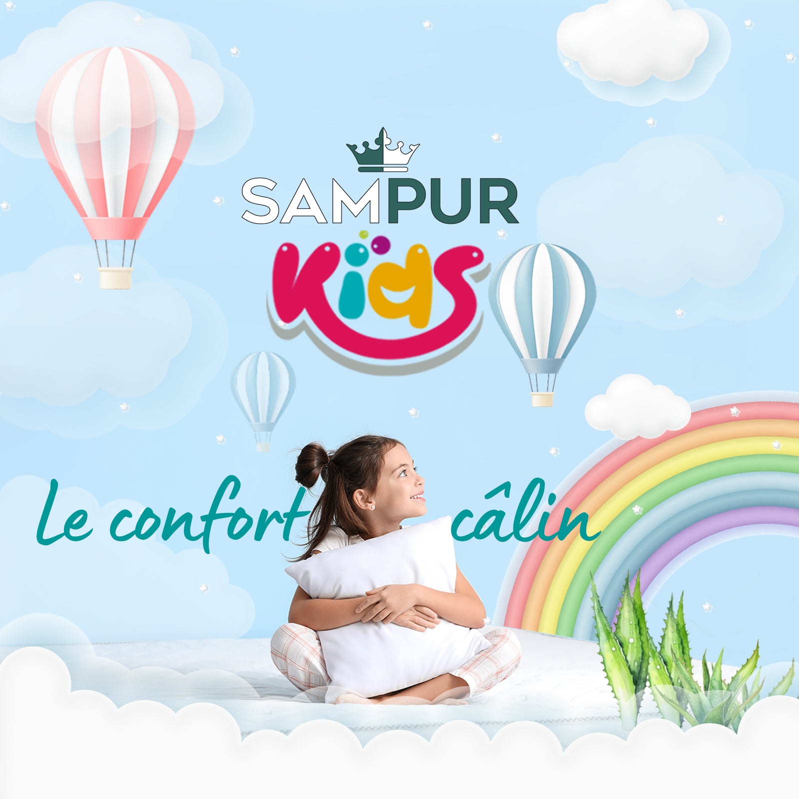 Lit enfant en bouclette : sommier à lattes et encadrement collection Anastasia