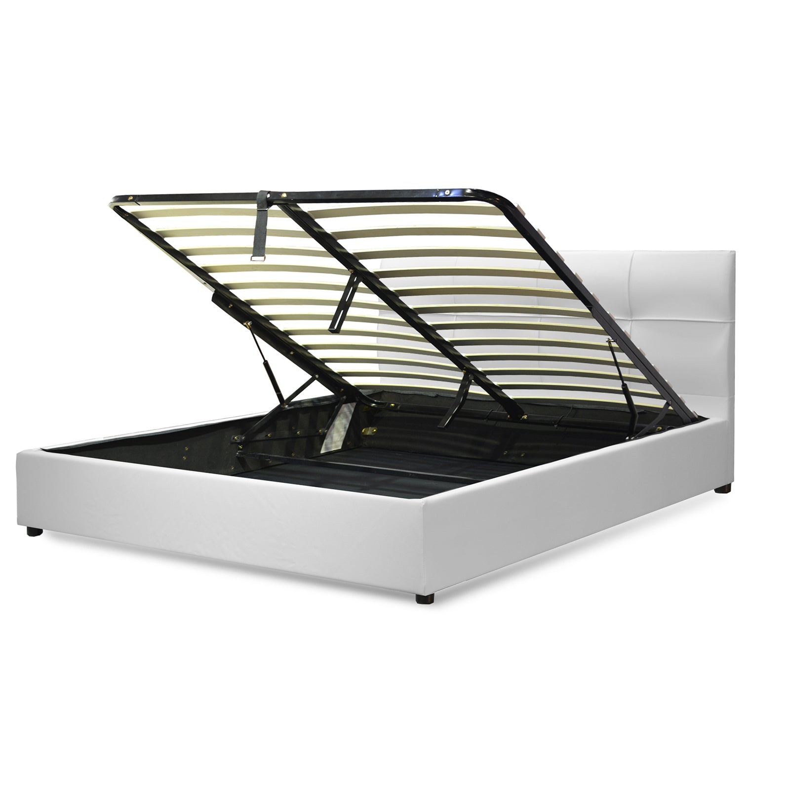 Lit coffre VariLuxe innovant - Tête de lit interchangeable : Simili cuir et grand coffre