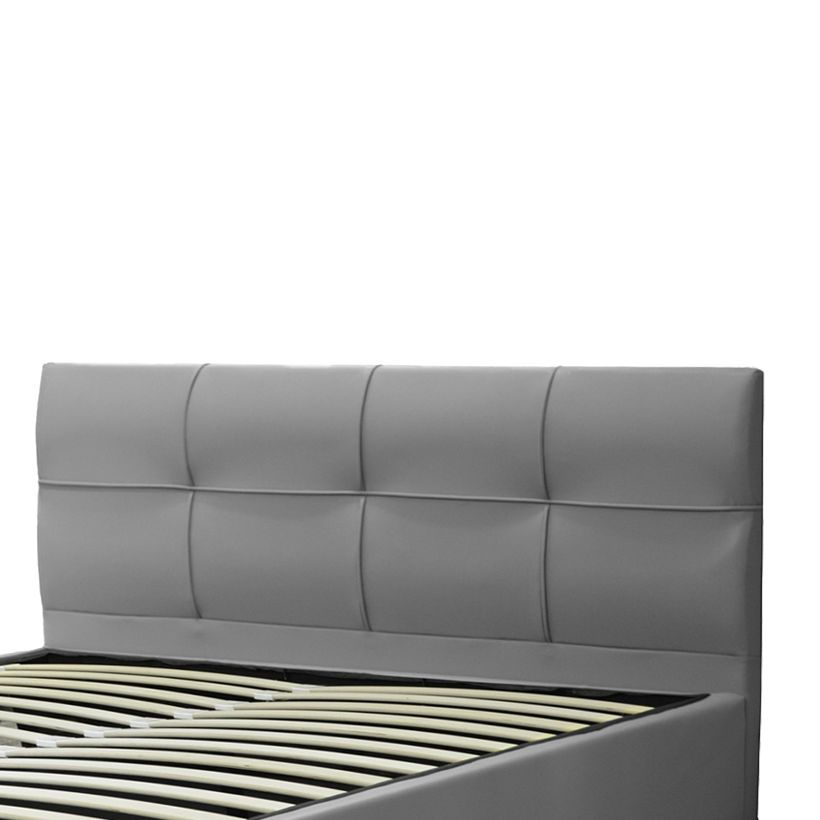 Lit coffre VariLuxe innovant - Tête de lit interchangeable : Simili cuir et grand coffre