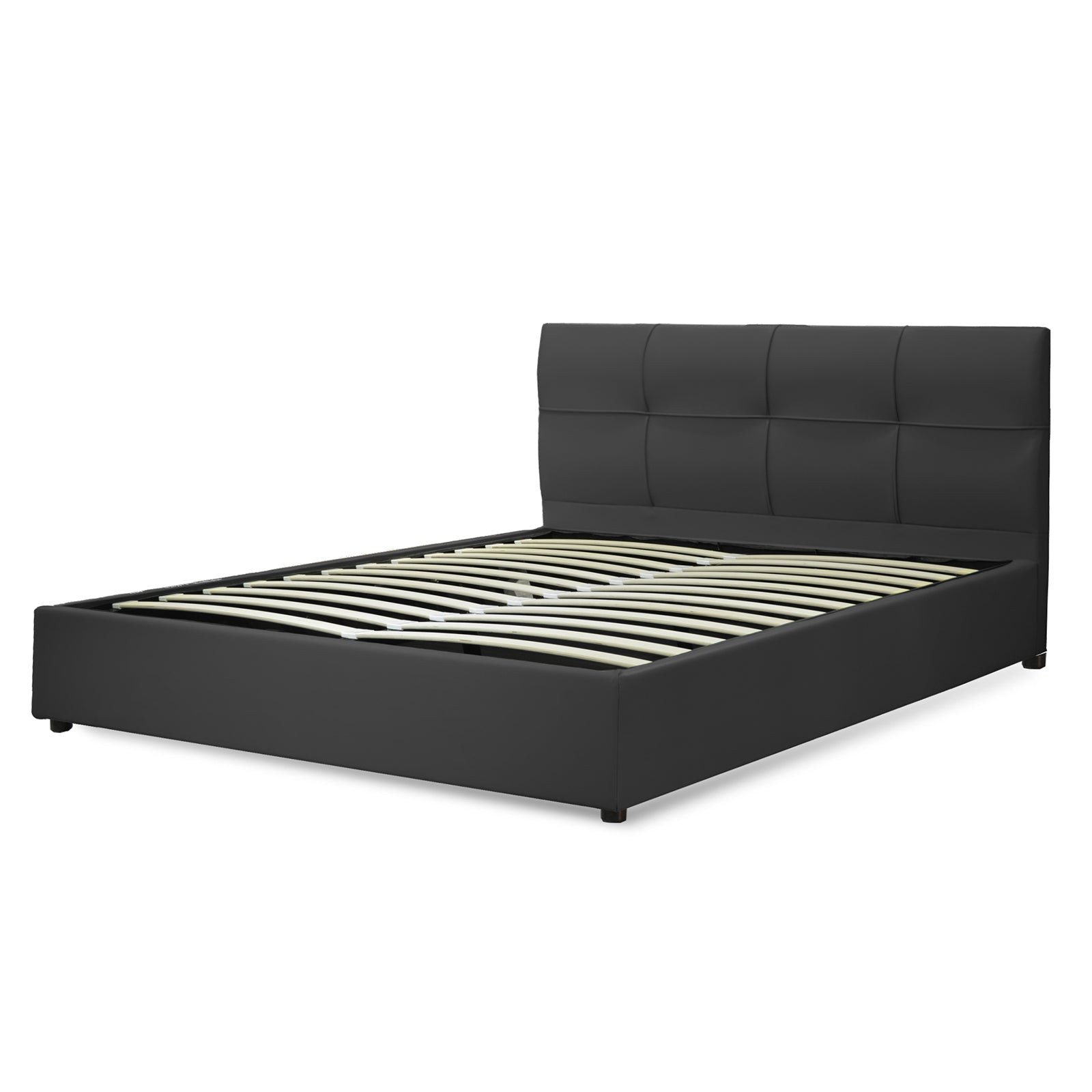 Lit coffre VariLuxe innovant - Tête de lit interchangeable : Simili cuir et grand coffre