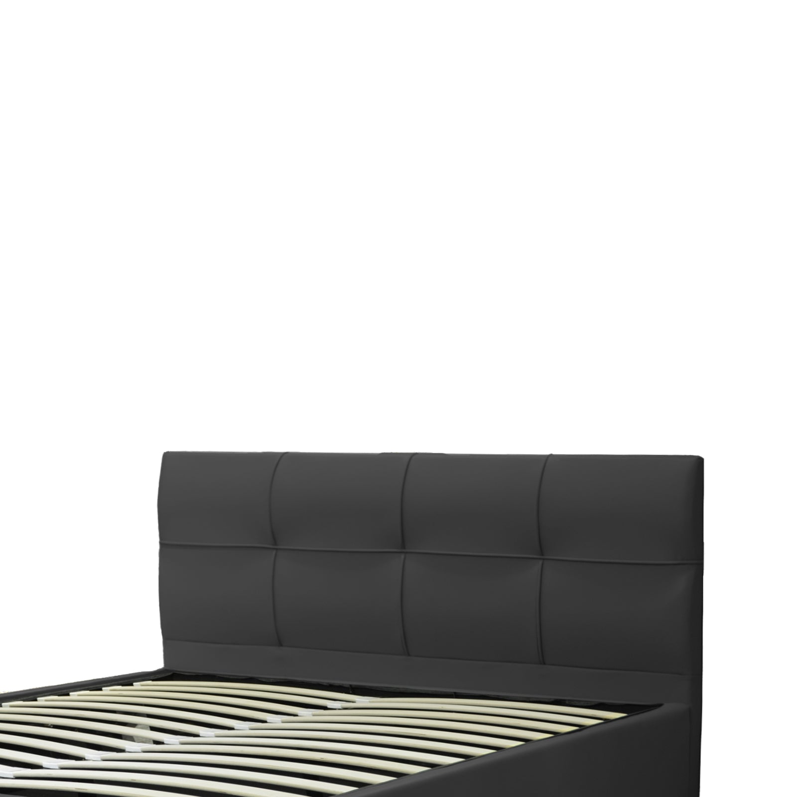 Lit coffre VariLuxe innovant - Tête de lit interchangeable : Simili cuir et grand coffre