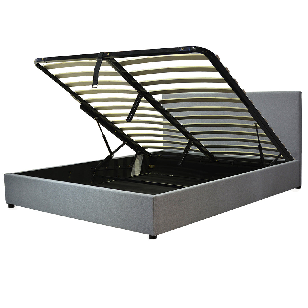 Lit coffre tissu, tête de lit, grand espace de stockage - Collection Versailles