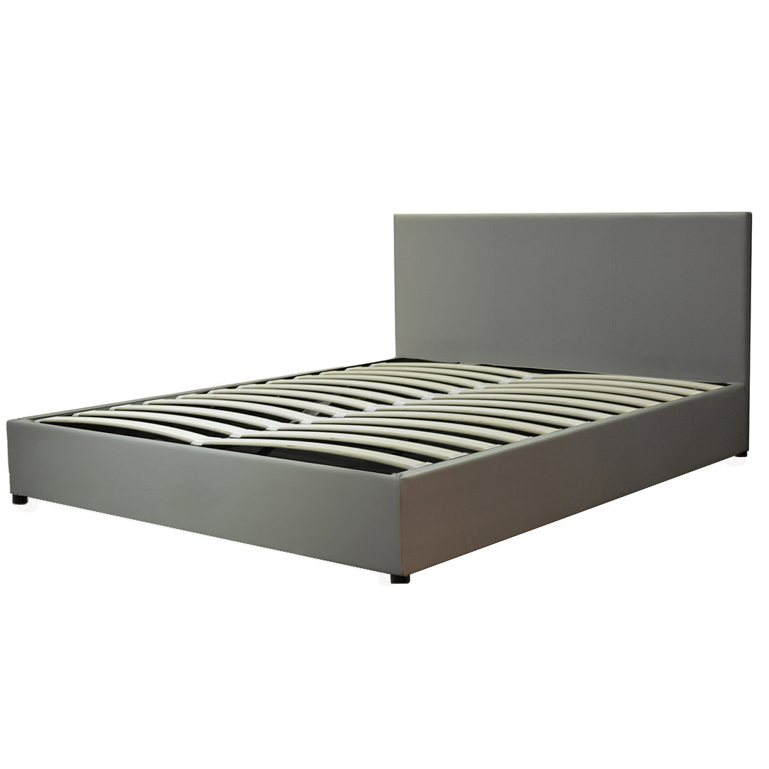 Lit coffre VariLuxe innovant - Tête de lit interchangeable : Simili cuir et grand coffre