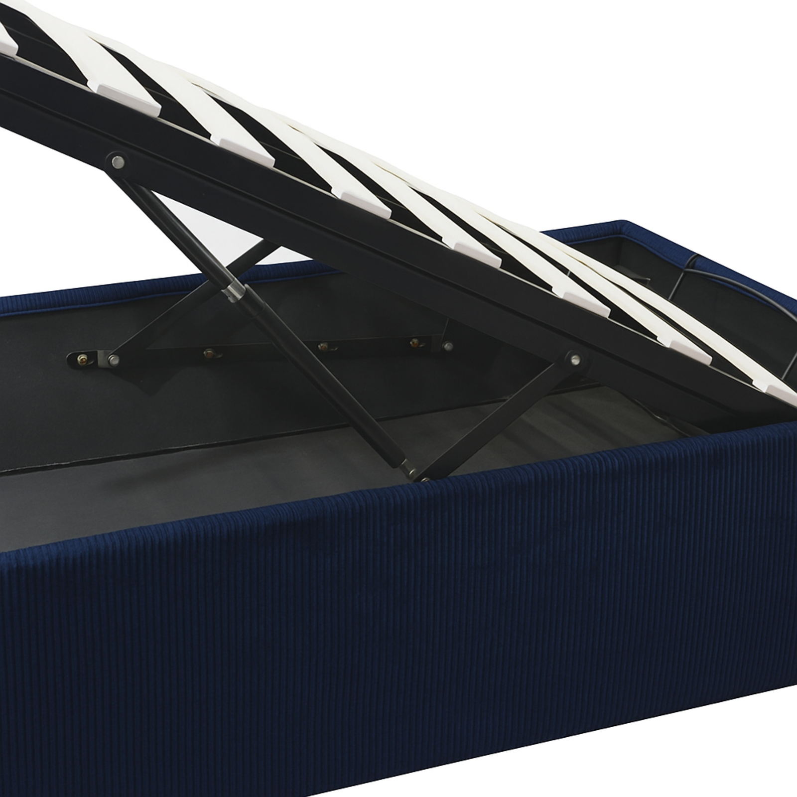 Lit coffre velours côtelé, tête de lit, grand espace de stockage - Collection Versailles