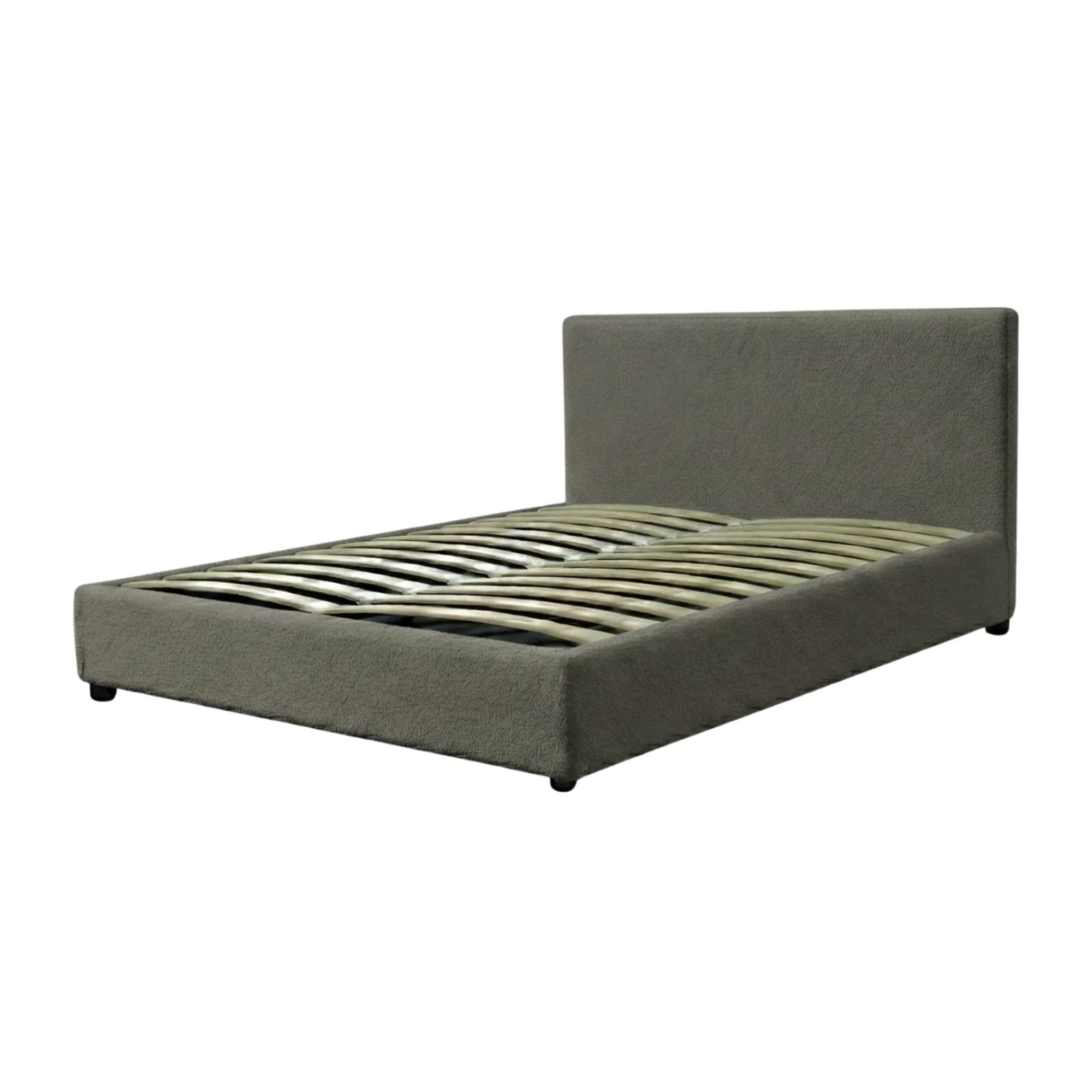 Boucle-upholstered storage bed with headboard and ample storage space - Versailles Collection