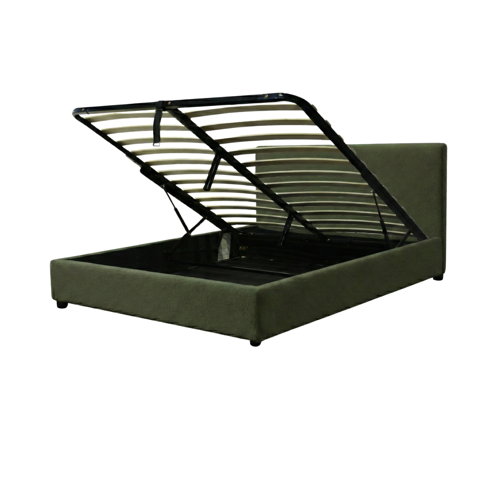 Boucle-upholstered storage bed with headboard and ample storage space - Versailles Collection