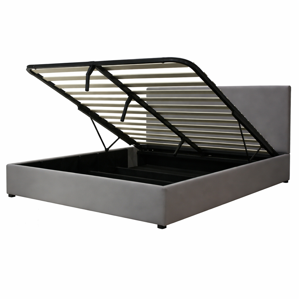 Faux leather storage bed with headboard and ample storage space - Versailles Collection