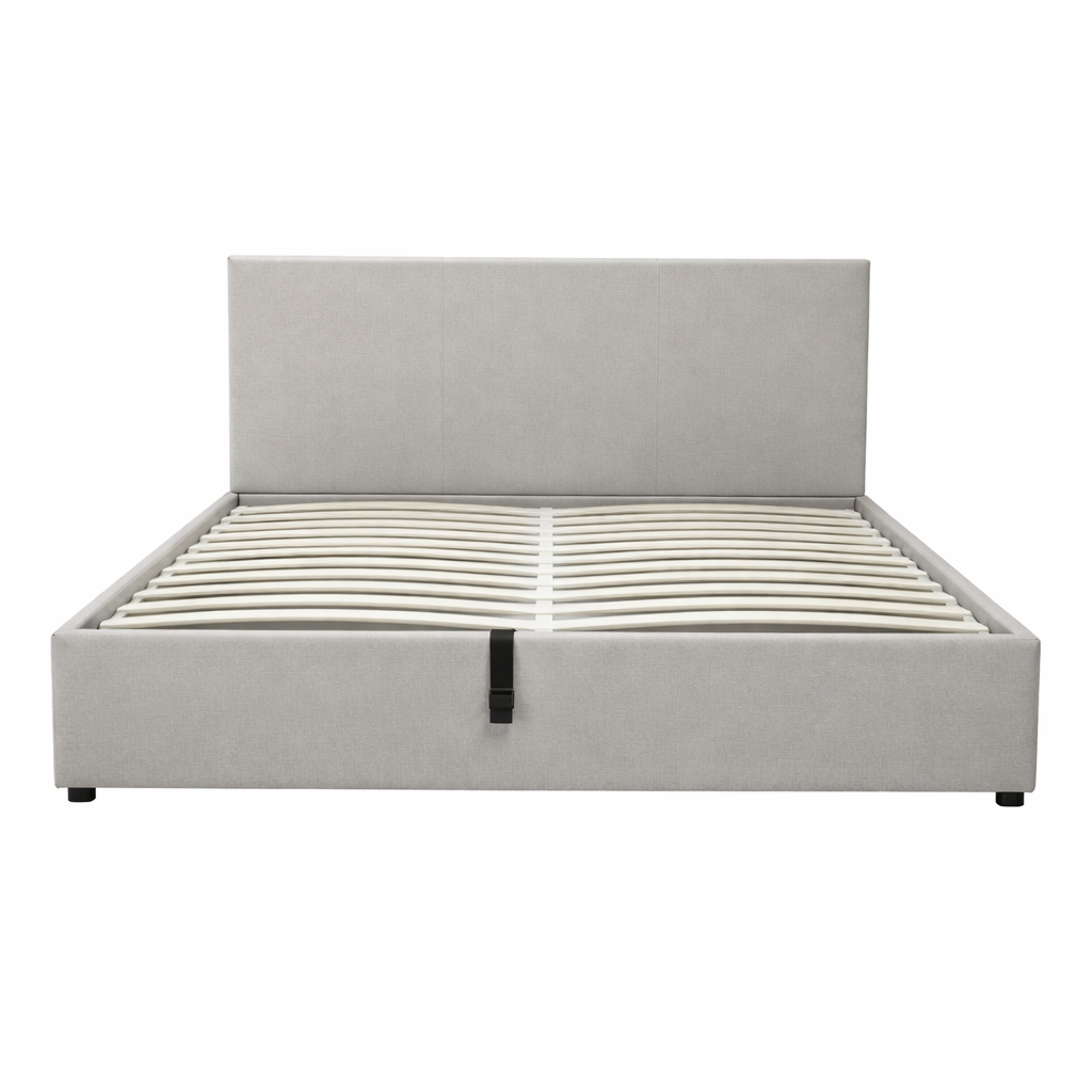 Fabric storage bed with headboard and large storage space - Versailles Collection