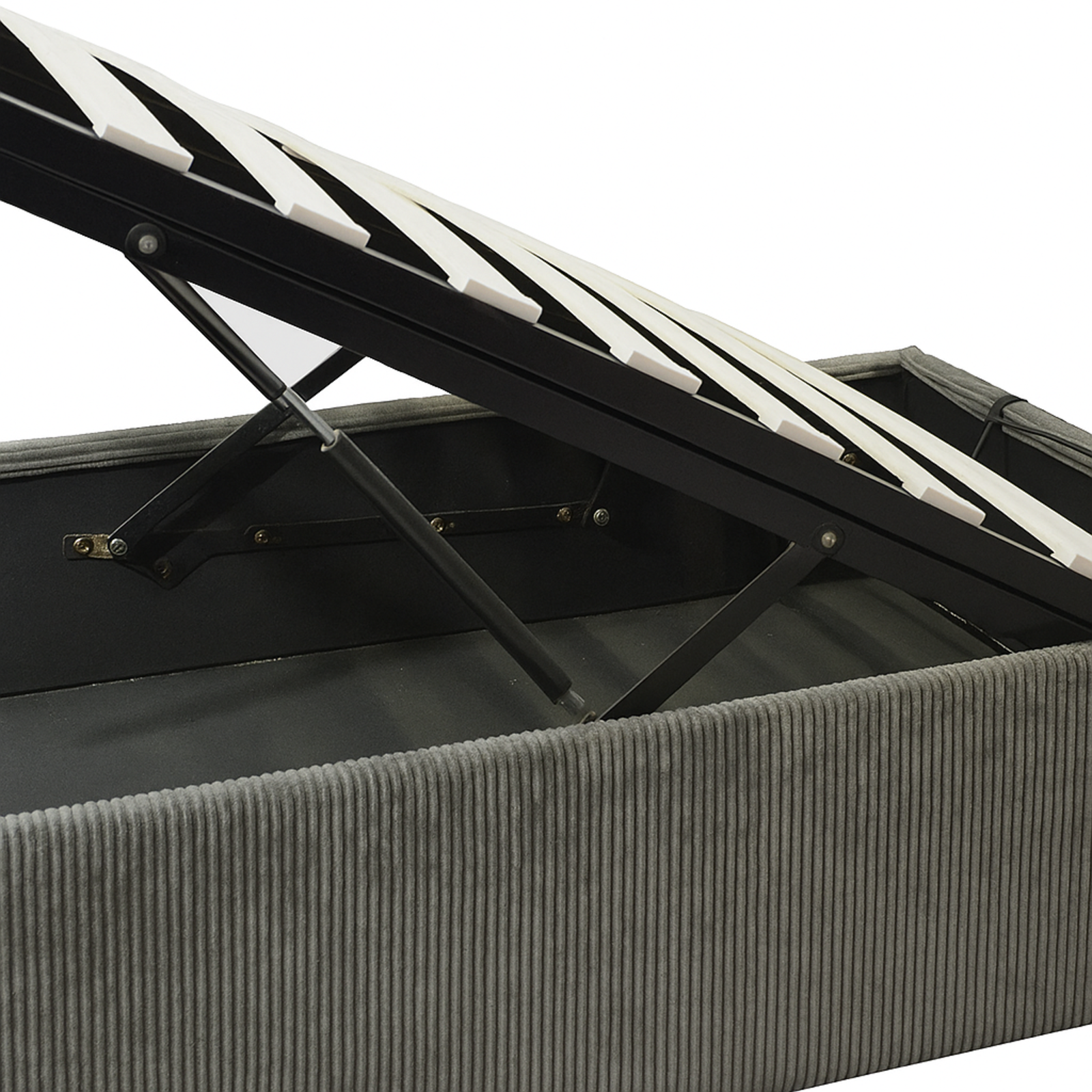 Lit coffre velours côtelé, tête de lit, grand espace de stockage - Collection Versailles