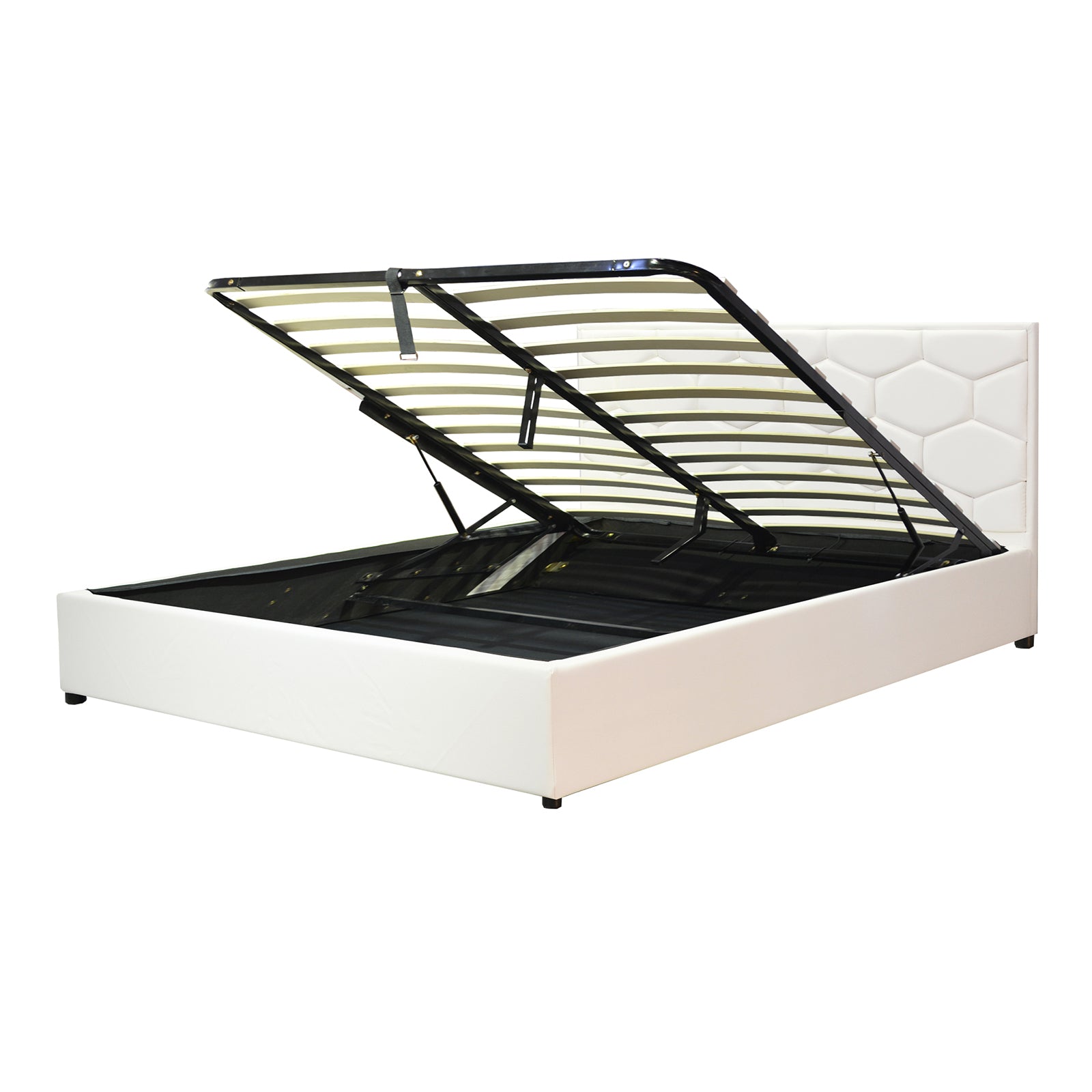 Lit coffre VariLuxe innovant - Tête de lit interchangeable : Simili cuir et grand coffre