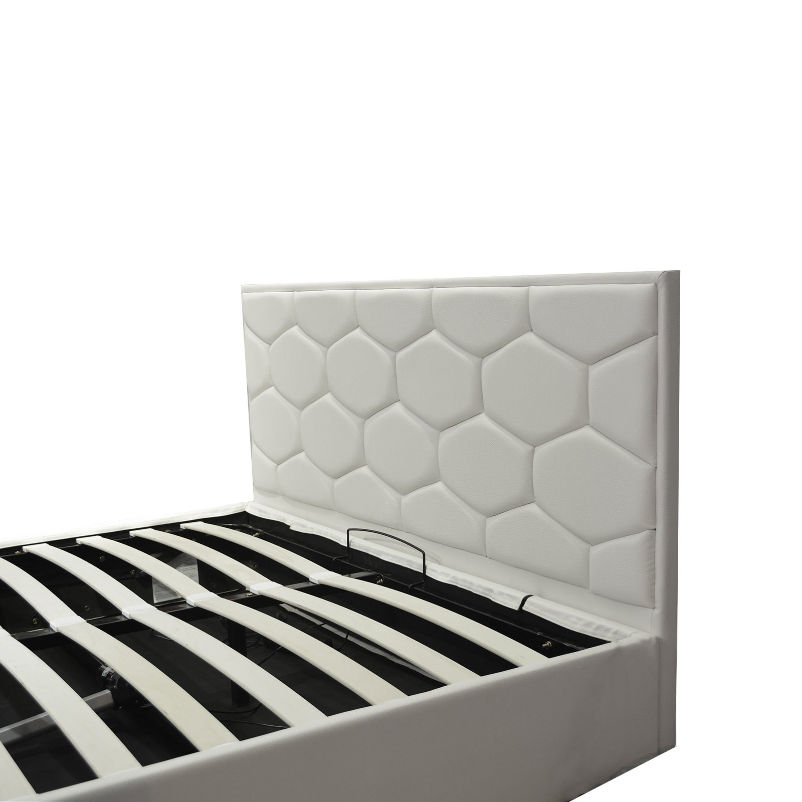 Lit coffre VariLuxe innovant - Tête de lit interchangeable : Simili cuir et grand coffre