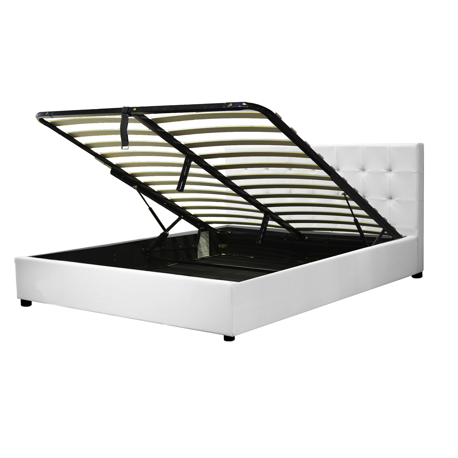 Lit coffre VariLuxe innovant - Tête de lit interchangeable : Simili cuir et grand coffre