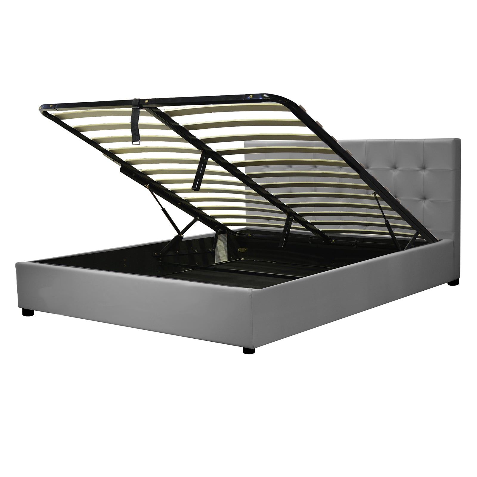 Lit coffre VariLuxe innovant - Tête de lit interchangeable : Simili cuir et grand coffre