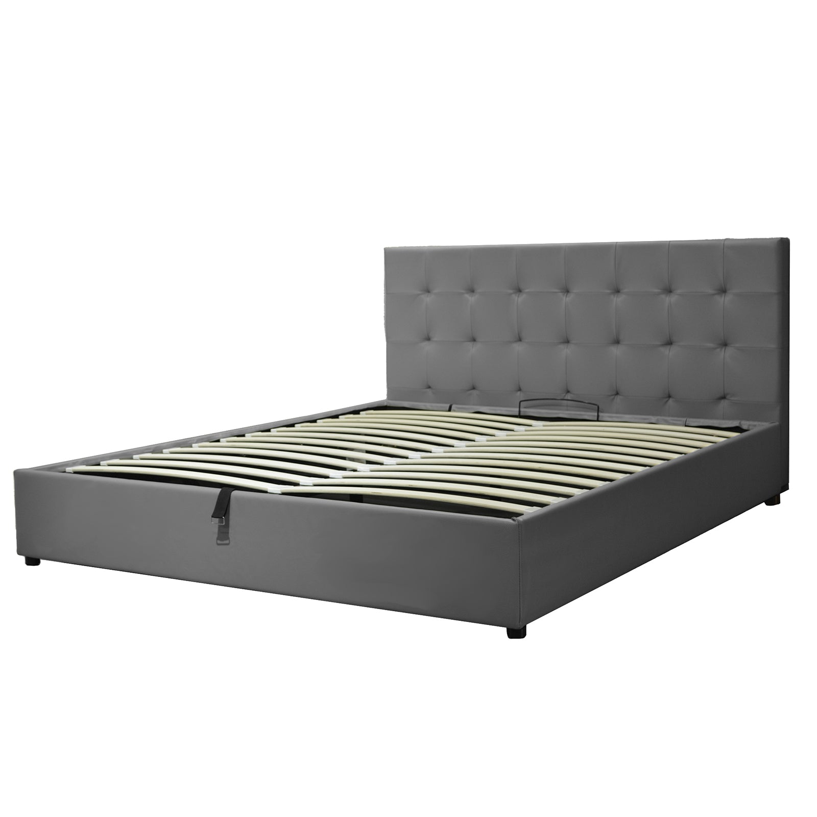 Lit coffre VariLuxe innovant - Tête de lit interchangeable : Simili cuir et grand coffre