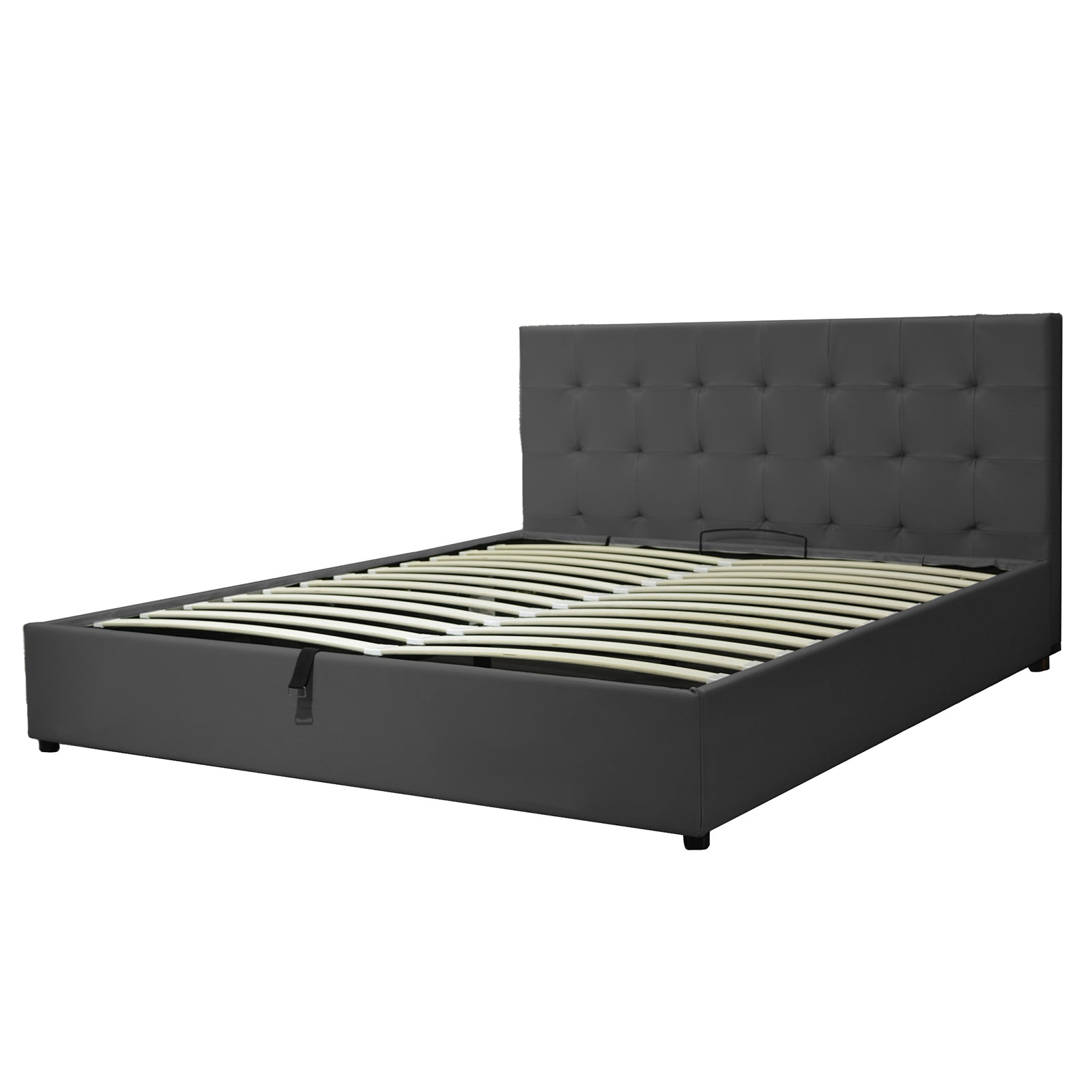 Lit coffre VariLuxe innovant - Tête de lit interchangeable : Simili cuir et grand coffre