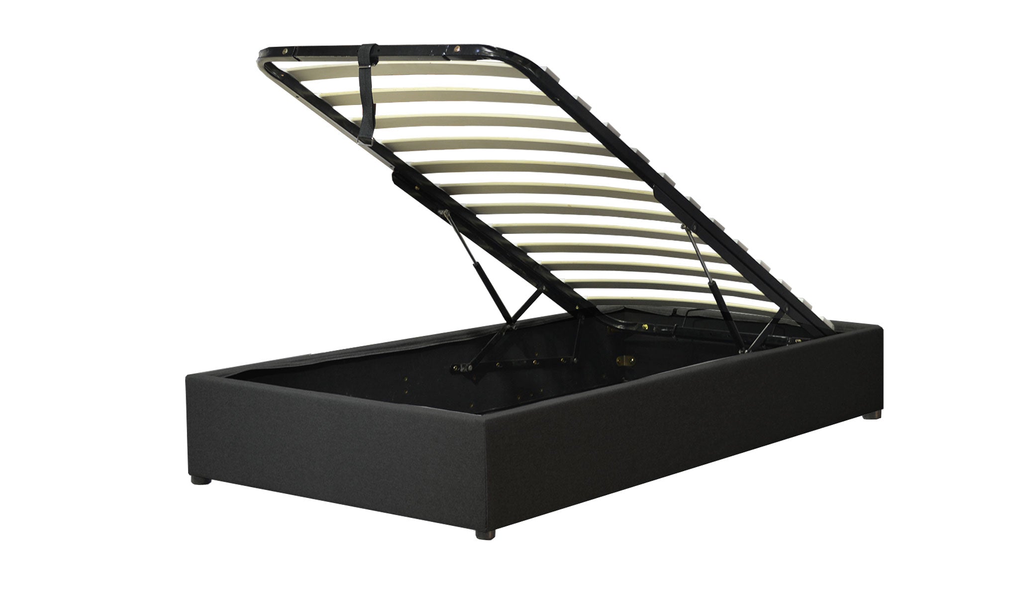 Fabric storage bed, flexible slats, large storage space - Vegas Collection