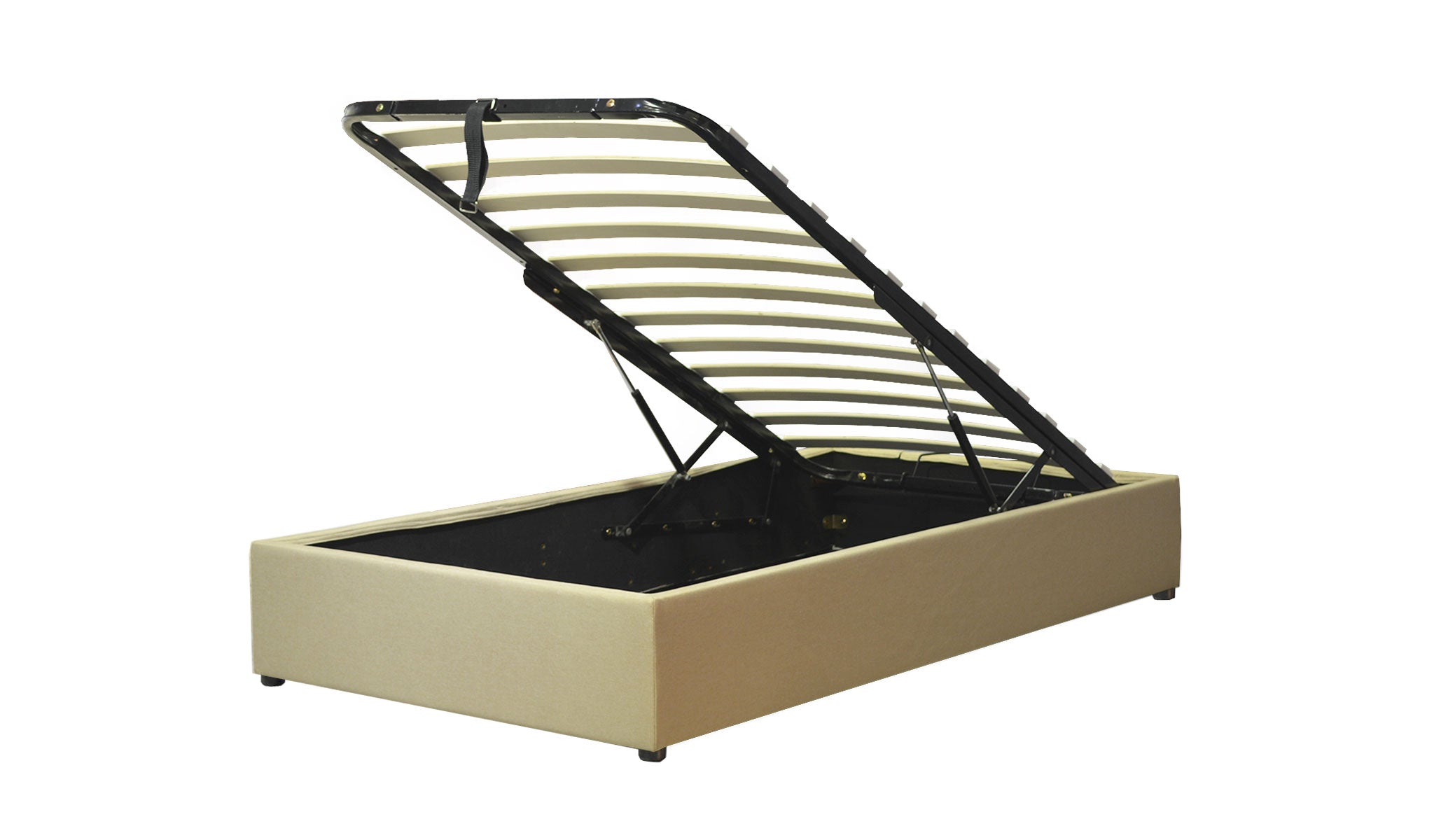 Fabric storage bed, flexible slats, large storage space - Vegas Collection