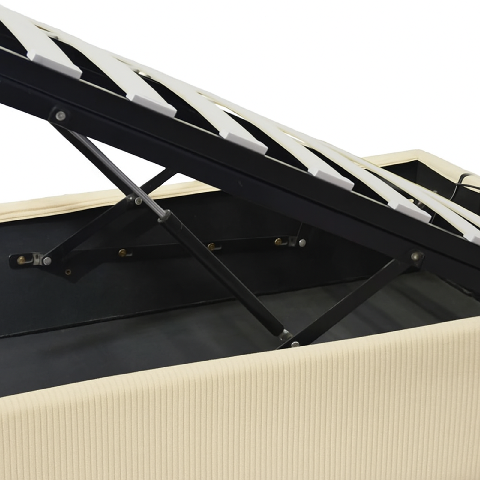 Lit coffre velours côtelé, tête de lit, grand espace de stockage - Collection Versailles