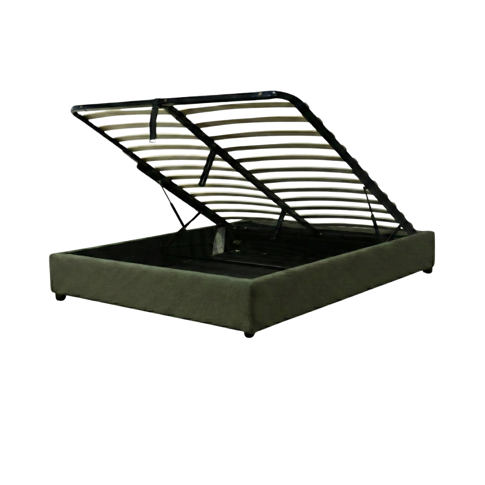 Lit coffre bouclette, lattes flexibles, grand espace de stockage - Collection Vegas