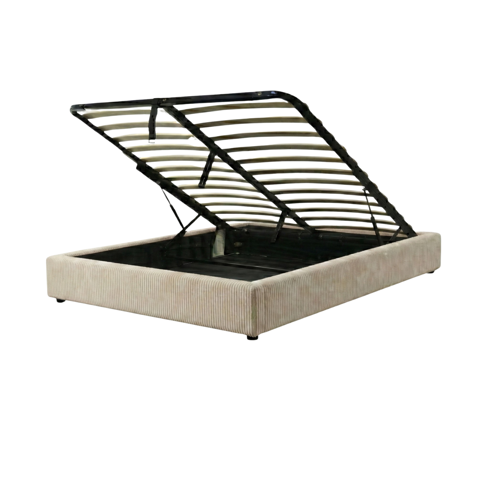 Corduroy storage bed, flexible slats, large storage space - Vegas Collection