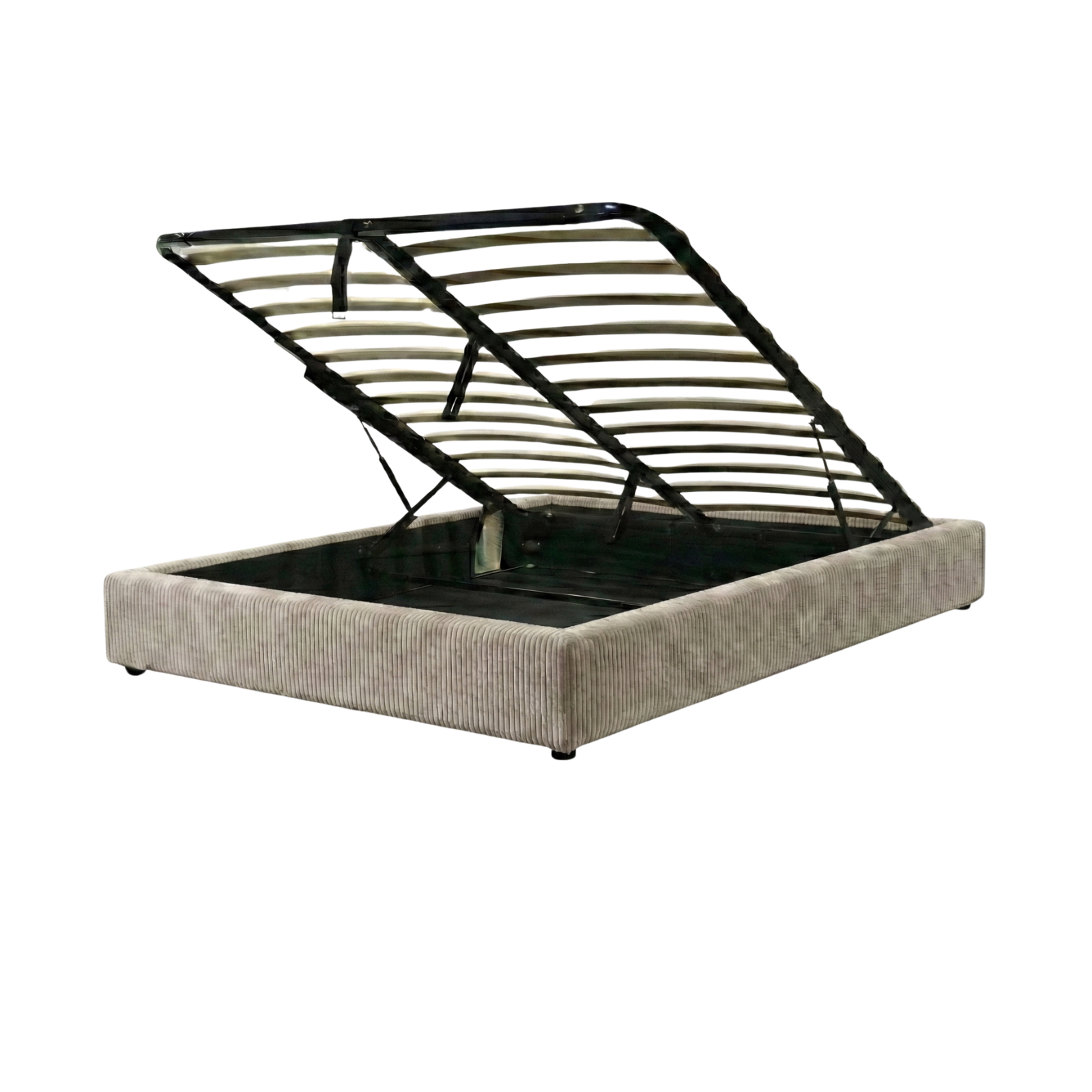 Corduroy storage bed, flexible slats, large storage space - Vegas Collection