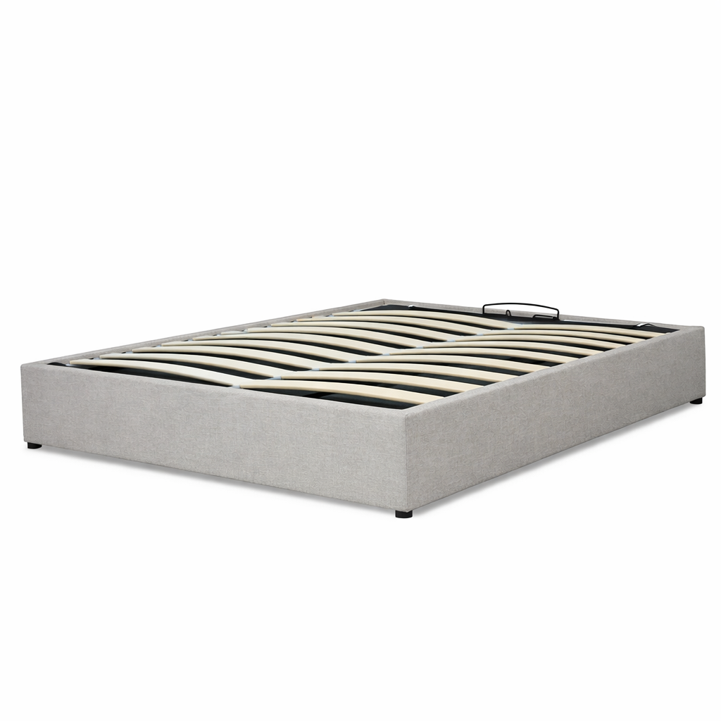 Fabric storage bed, flexible slats, large storage space - Vegas Collection