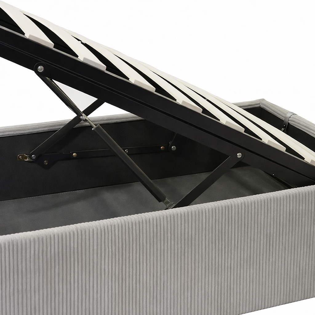 Corduroy storage bed, flexible slats, large storage space - Vegas Collection
