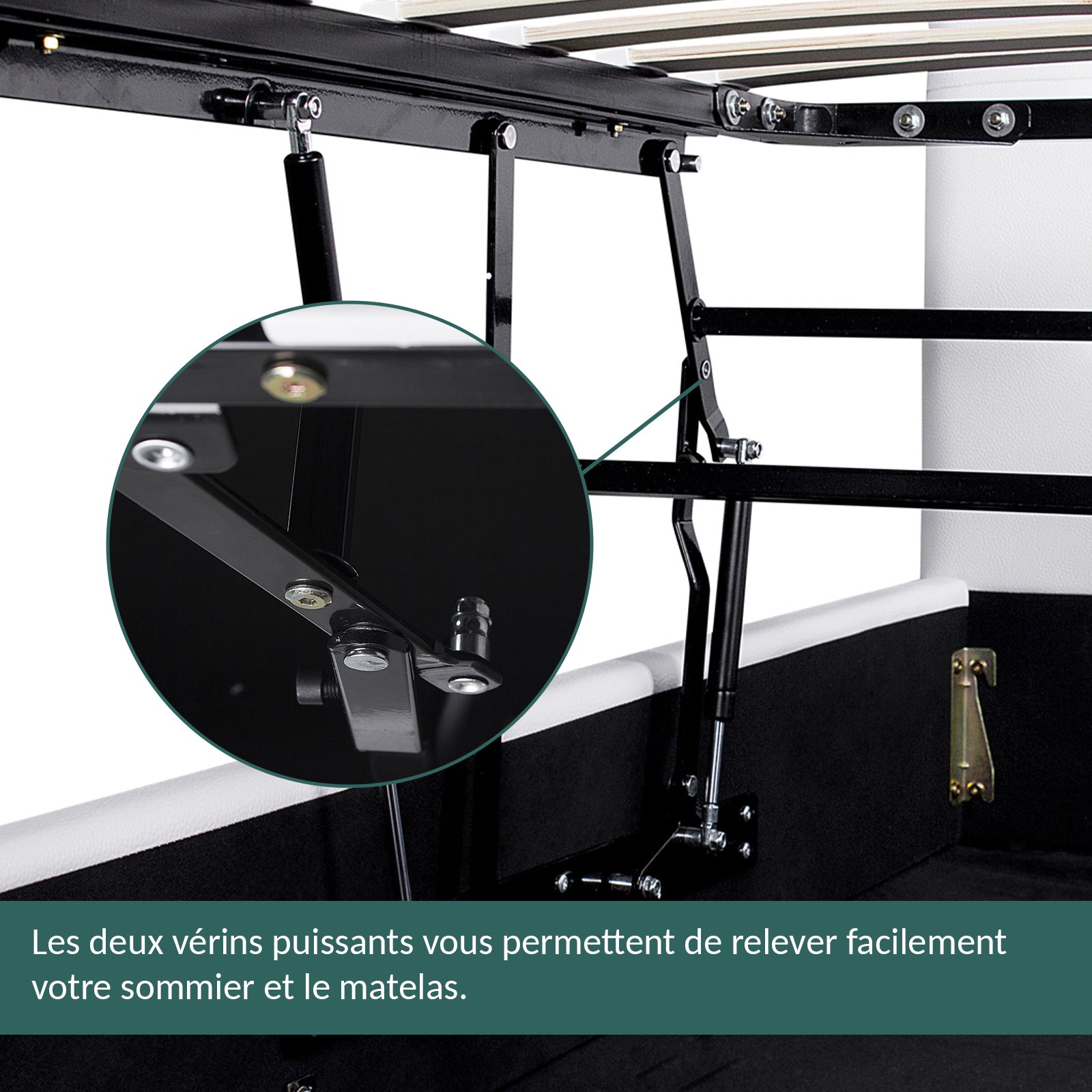 Storage bed with side and front opening in bouclé fabric - Parallel Collection