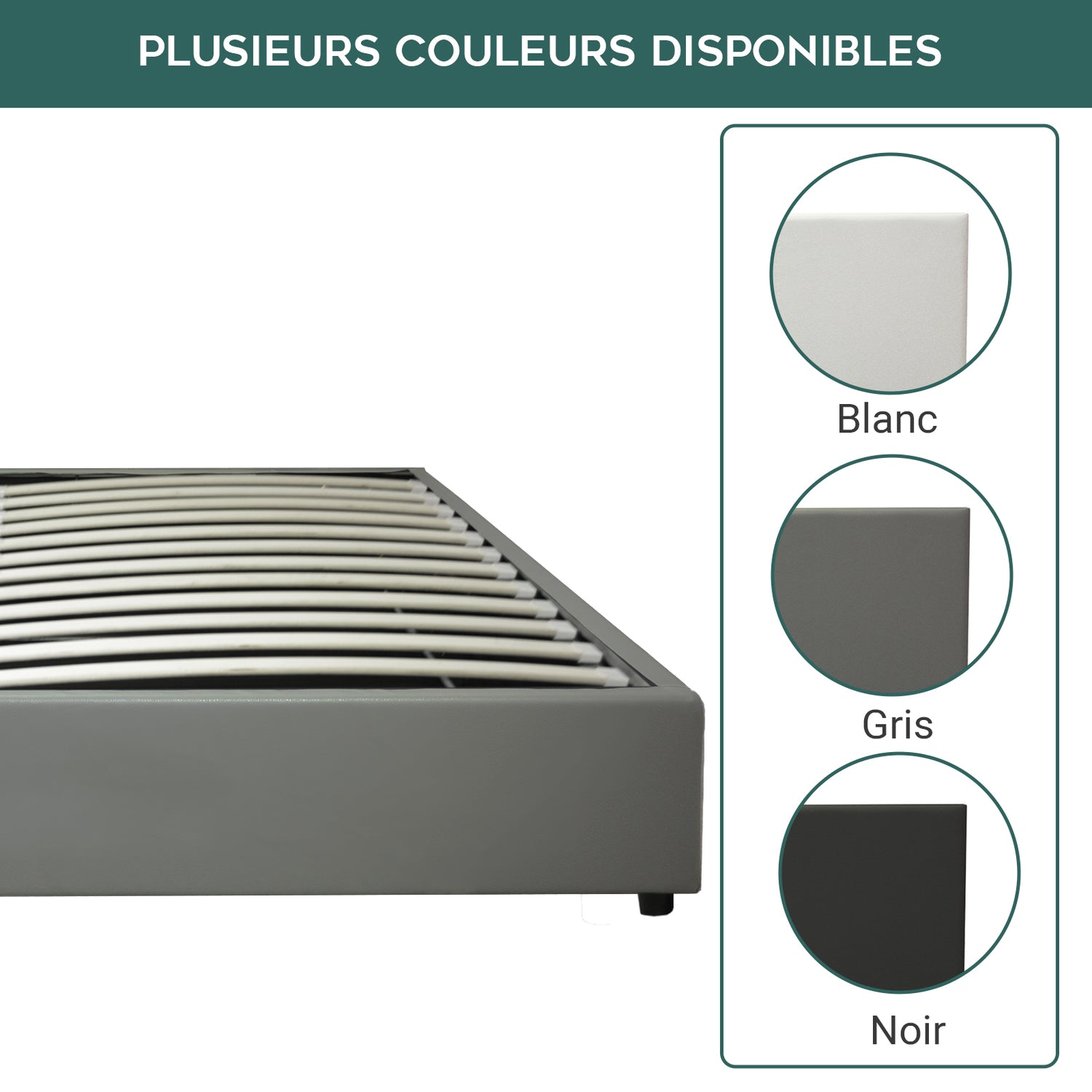 Innovatives Lounge-Stauraumbett in grauem Kunstleder: Mit der horizontalen Öffnung wird das Bettenmachen zum Kinderspiel!