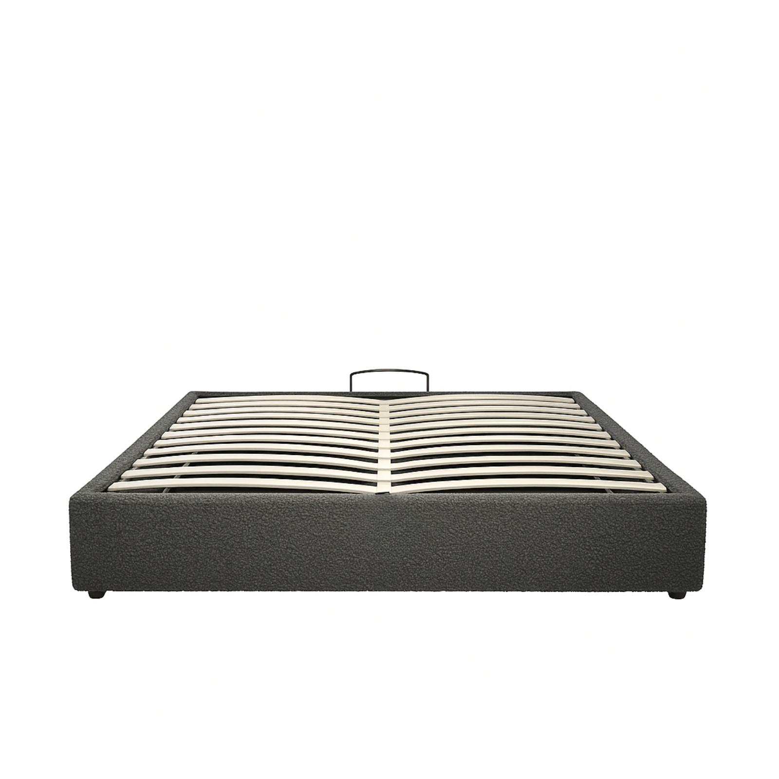 Electric storage bed with bouclé fabric, remote control, flexible slatted base - Futura Collection
